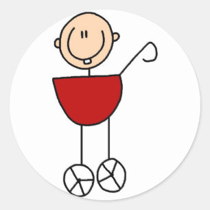 Baby Stick Figure In Carriage Sticker