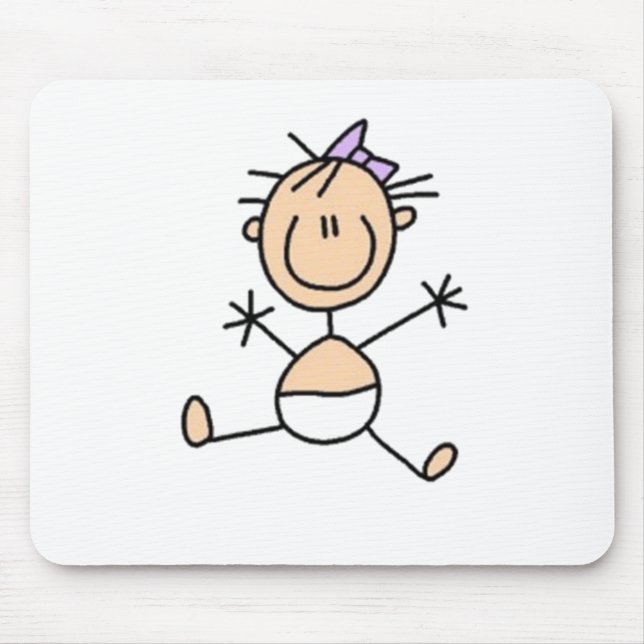 Baby Stick Figure Mouse Mat (Front)