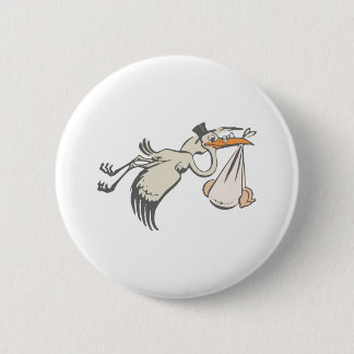 Baby Storch Klapperstorch stork 6 Cm Round Badge