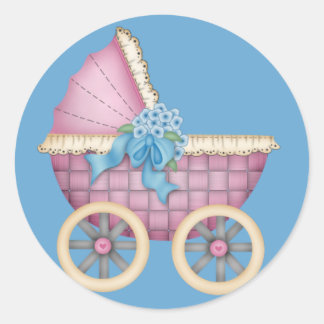 Baby Stroller/Carriage Pink Colour - Stickers