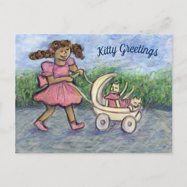Baby stroller Cat Lover Greeting Custom Postcards (Front)