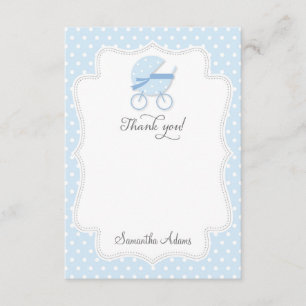 Baby Stroller Thank You Card (Blue)