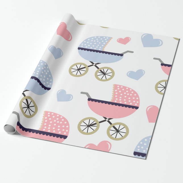Baby. Strollers. Wrapping Paper (Unrolled)