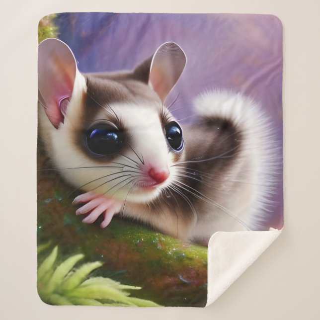 Baby Sugar Glider Sherpa Blanket (Front)