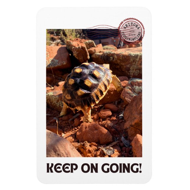 Baby Sulcata hiking in Sedona Red Rocks Arizona Magnet (Vertical)