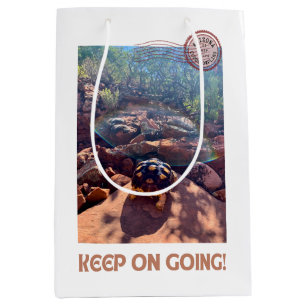 Baby Sulcata Tortoise Keep On Going Inspiration Medium Gift Bag