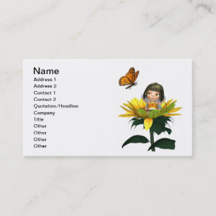 Baby Sunflower Fairy with Butterfly Business Card