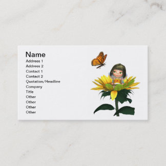 Baby Sunflower Fairy with Butterfly Business Card