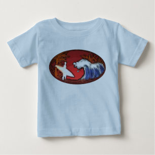 Baby surfer waves artistic beach scene outfit T-Shirt