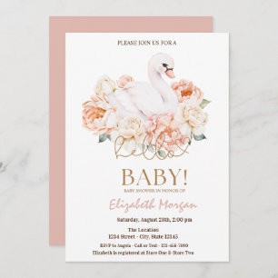 Baby Swan Hello Baby Baby Shower  Invitation