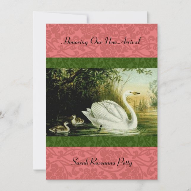 Baby Swans Baby Shower invitation (Front)