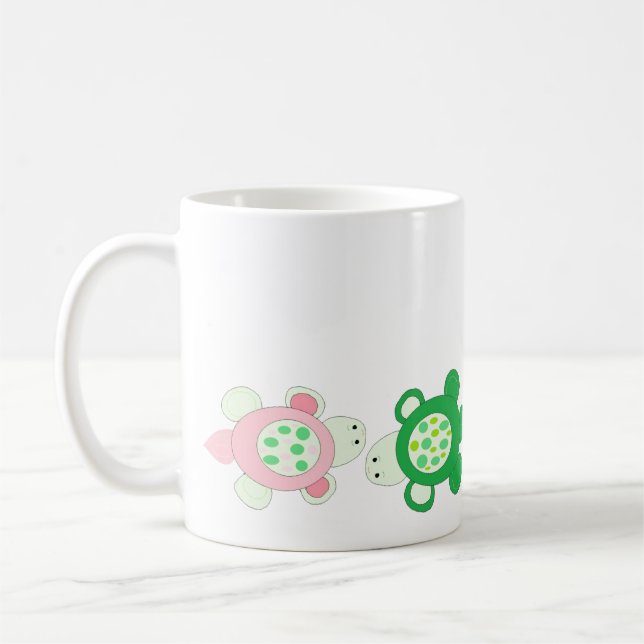 Baby Swimming Turtles Coffee Mug (Left)