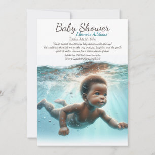Baby Swimming Underwater Dreams Baby shower Invitation