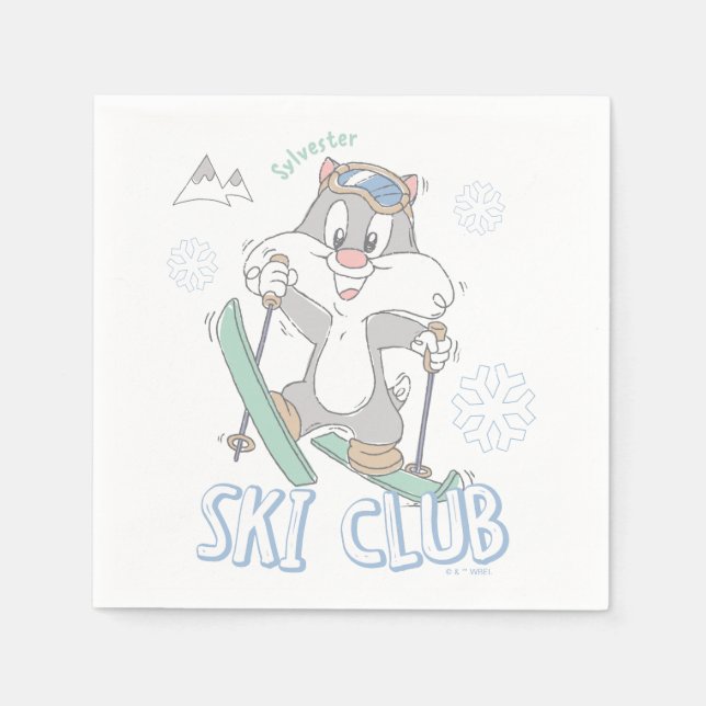 Baby SYLVESTER™ Ski Club Napkin (Front)