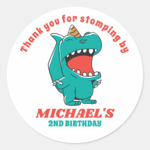 Baby T-Rex Dinosaur Kids Birthday Party Classic Round Sticker