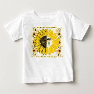 baby t-shirt with a sunflower theme