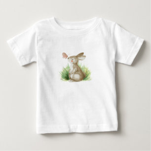 Baby T-Shirt with bunny and butterfly. 