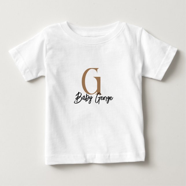 Baby T-Shirt with custom Monogram Name – Minimal  (Front)