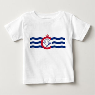 Baby T-Shirt with Flag of Cincinnati City, U.S.A.