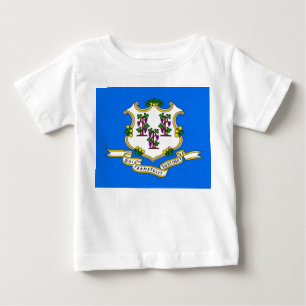 Baby T-Shirt with Flag of Connecticut