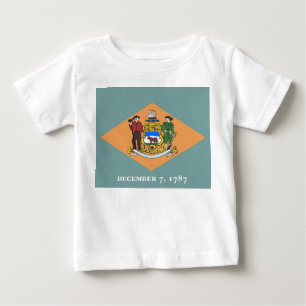 Baby T-Shirt with Flag of Delaware