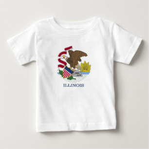 Baby T Shirt with Flag of Ilinois