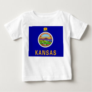 Baby T Shirt with Flag of Kansas