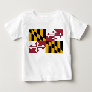 Baby T shirt with Flag of Maryland, U.S.A.