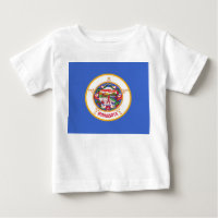 Baby T shirt with Flag of Minnesota, U.S.A.