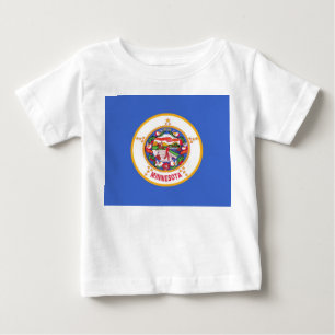 Baby T shirt with Flag of Minnesota, U.S.A.
