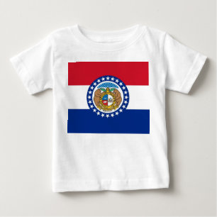 Baby T shirt with Flag of Missouri, U.S.A.