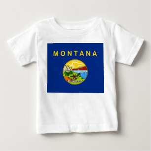 Baby T Shirt with Flag of Montana, U.S.A.