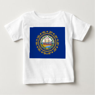 Baby T Shirt with Flag of New Hampshire