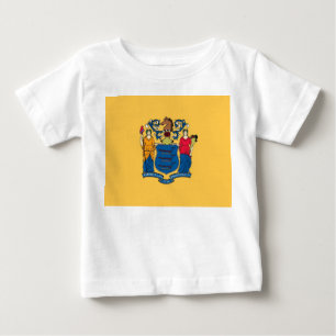Baby T Shirt with Flag of New Jersey, U.S.A.