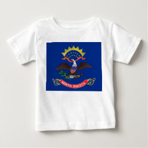 Baby T shirt with Flag of North Dakota