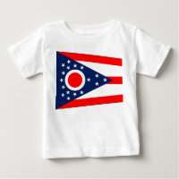 Baby T Shirt with Flag of Ohio, U.S.A.