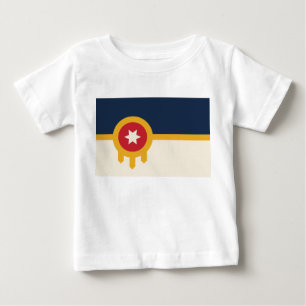 Baby T-Shirt with Flag of Tulsa, Oklahoma