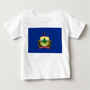 Baby T Shirt with Flag of Vermont, U.S.A.