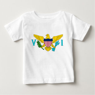 Baby T Shirt with Flag of Virgin Islands, U.S.A.