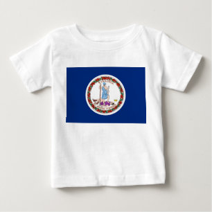 Baby T Shirt with Flag of Virginia, U.S.A.