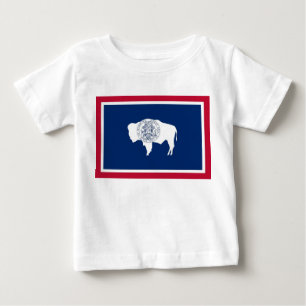 Baby T Shirt with Flag of Wyoming, U.S.A.