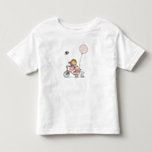 Baby t-shirt with little children on tricycle
