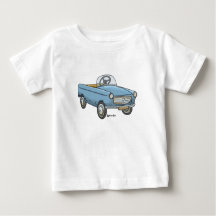 Baby t-shirt with vintage Peugeot staircase car