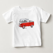 Baby t-shirt with vintage pickup staircase car