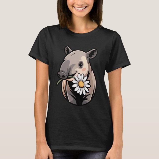 Baby Tapir Design for Animal Lovers and Tapir T-Shirt (Front)