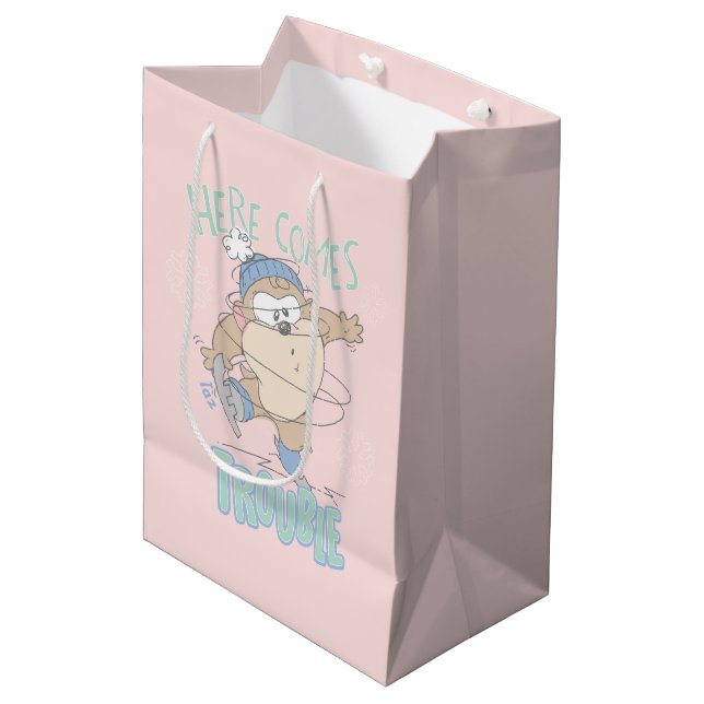 Baby TAZ™ Winter Ice Skating Medium Gift Bag (Front Angled)