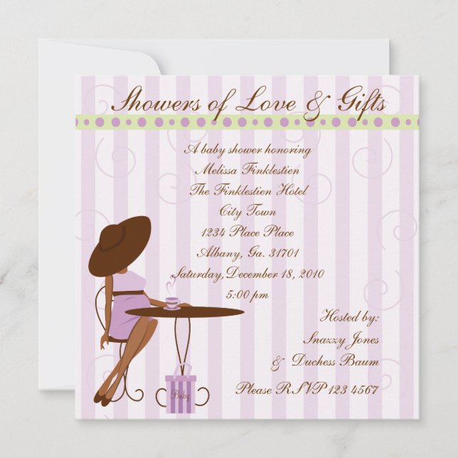 Baby Tea in Purple Invitation (Front)