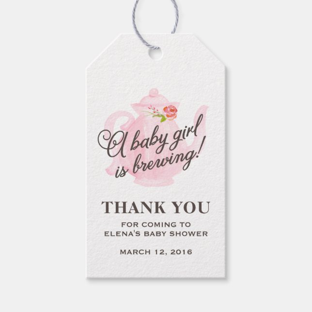 Baby Tea Party | Baby Shower Favour Gift Tag (Front)