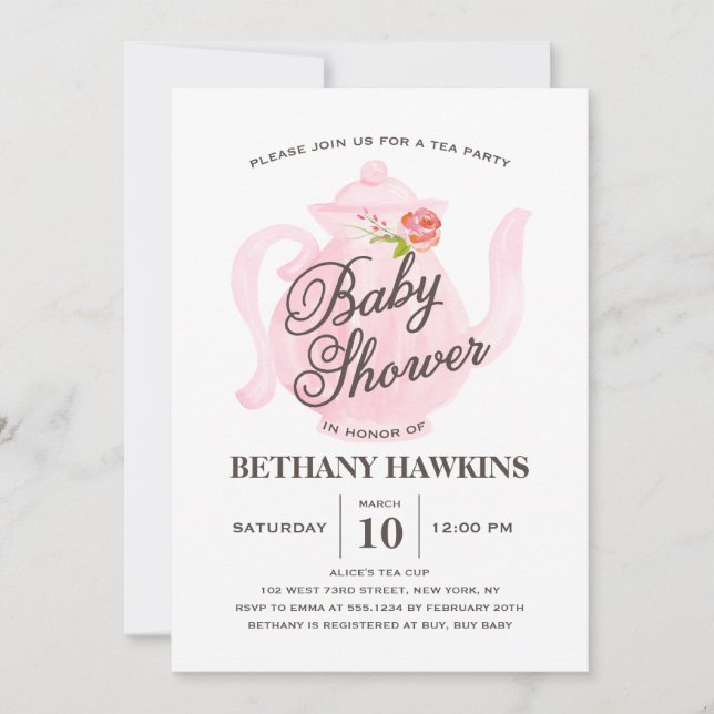 Baby Tea Party | Baby Shower Invitation (Front)