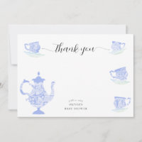 Baby Tea Party Blue China White Lace Boy Shower